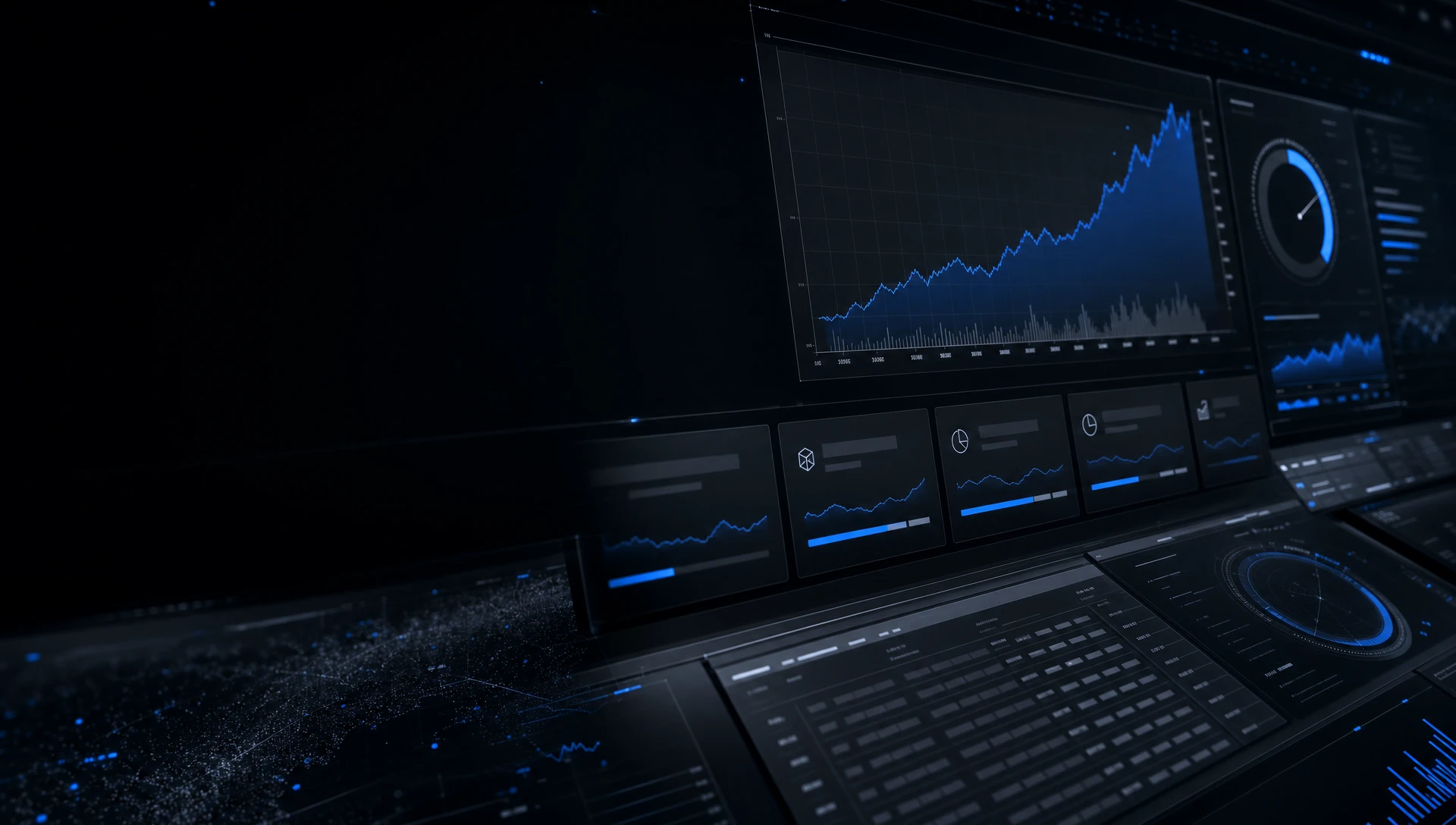 A live command center: dashboards tracking profit, real-time performance and forward-looking cash and risk on one screen